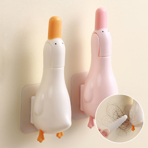 귀여운 오리 화장실 욕실 세면대 머리카락 집게 청소 도구 하수구 정리 배수구 이물질 제거