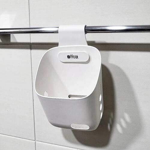 주방 세탁실 옷장 무타공 벽걸이 플라스틱 수납 바스켓 미니 바구니 소형